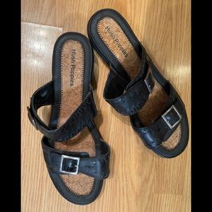 Hush Puppies leather semi-wedge sandals - NWOT size 10